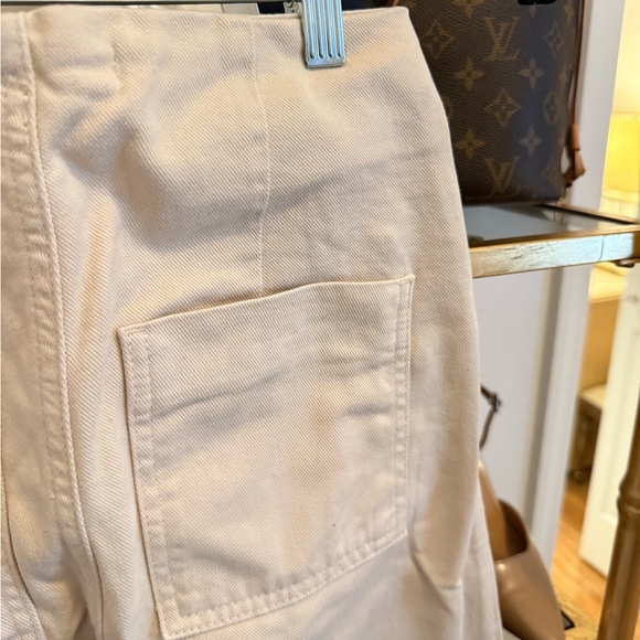 ZARA CRÈME HIGH WAISTED CROPPED WIDE LEG BARREL JEANS - Picture 6 of 7